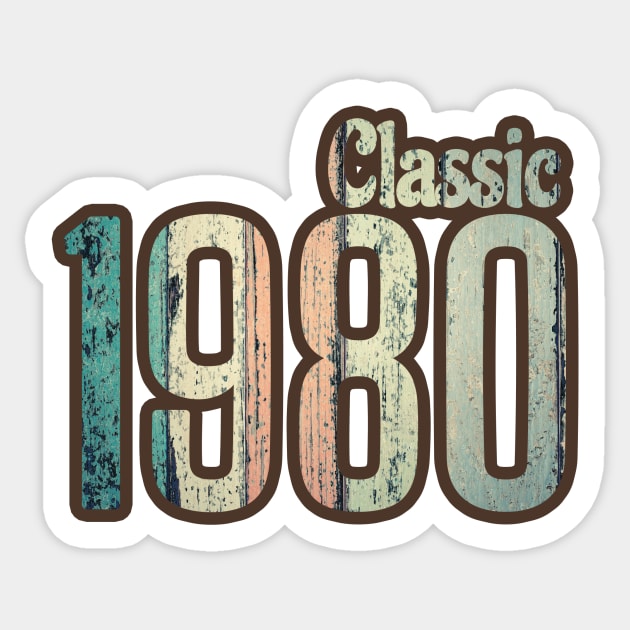 Classic 1980, Vintage 1980, 40th Birthday, Gift For Grandpa, Grandma Sticker by NooHringShop